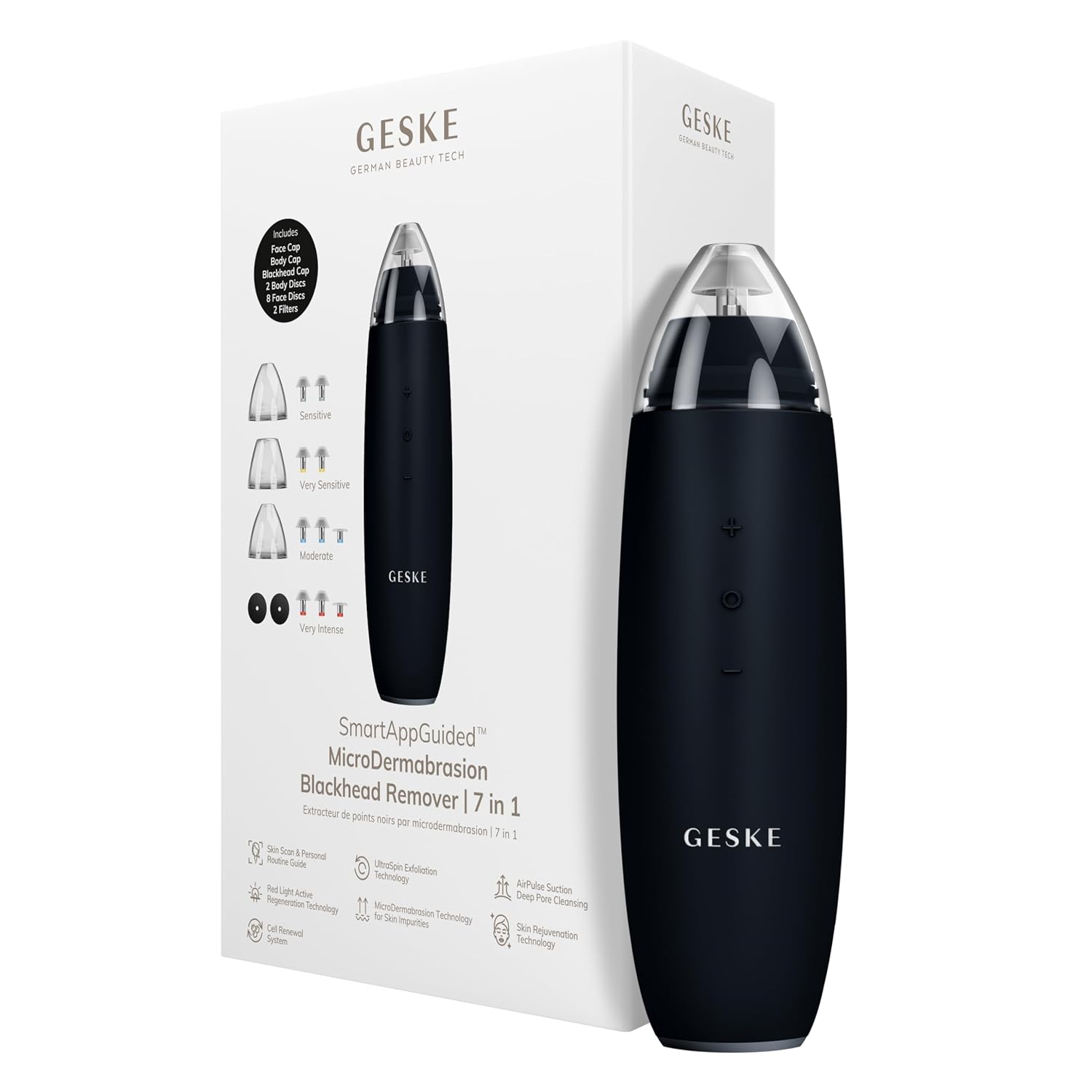 GESKE SmartAppGuided MicroDermabrasion Blackhead Remover 7-in-1